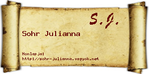 Sohr Julianna névjegykártya